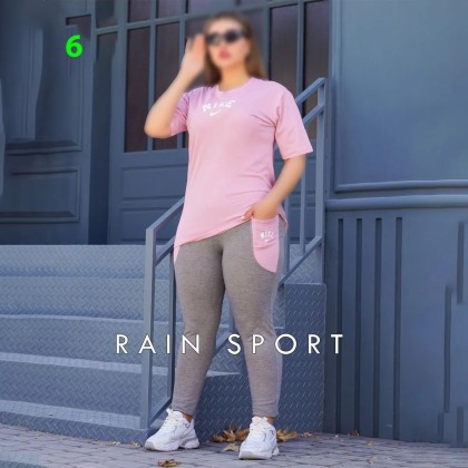ست تیشرت شلوار ورزشی زنانه سایز بزرگ راین اسپرت 3933