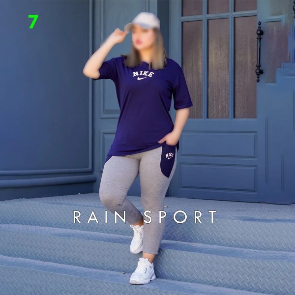 ست تیشرت شلوار ورزشی زنانه سایز بزرگ راین اسپرت 3933