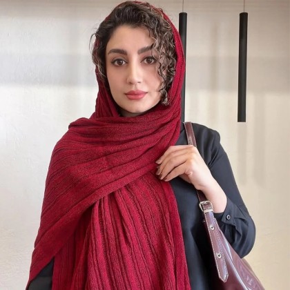 شال بافت پلیسه چری زنانه سایمو 50135