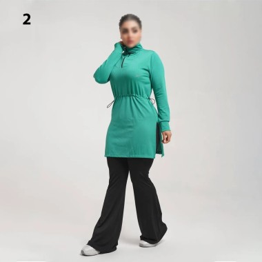 مانتو بغل گت دار ورزشی سایز بزرگ زنانه 684P 2