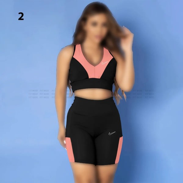 ست نیم تنه شلوارک ورزشی زنانه 12063