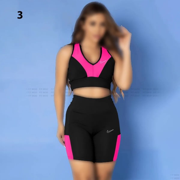 ست نیم تنه شلوارک ورزشی زنانه 12063