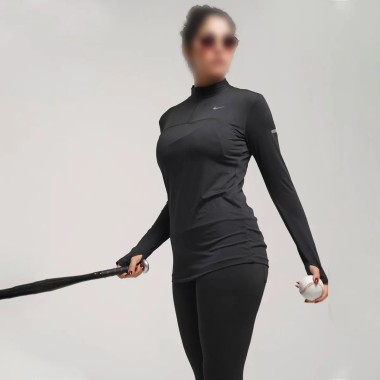 بلوز نیم زیپ آستین فینگر زنانه 24696