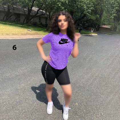 ست بلوز شلوارک نایک کهکشانی زنانه 2576