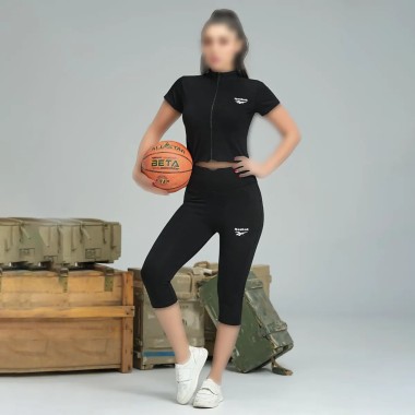ست نیم تنه شلوارک زیپدار زنانه 3985