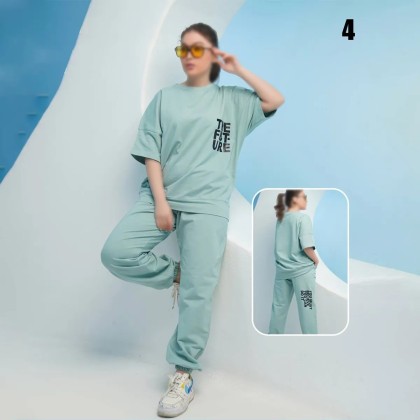 ست تیشرت شلوار مام استایل دورس زنانه 40385