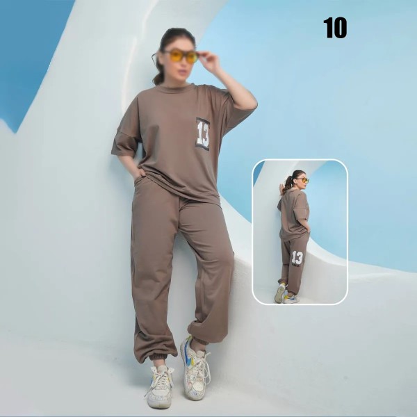 ست تیشرت شلوار مام استایل دورس زنانه 40385