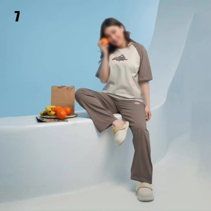 تیشرت شلوار راسته مینیمال زنانه 40386