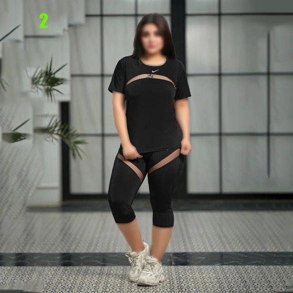 ست تیشرت شلوارک زنانه سایز بزرگ 3995