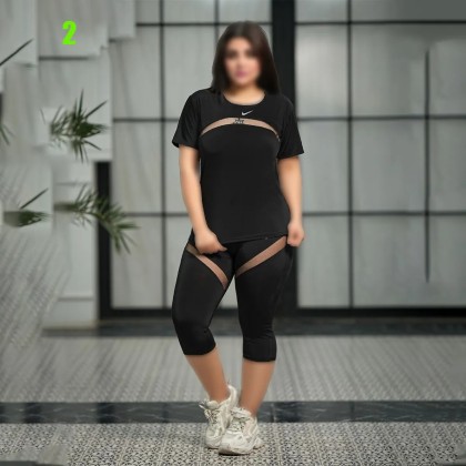 ست تیشرت شلوارک زنانه سایز بزرگ 3995