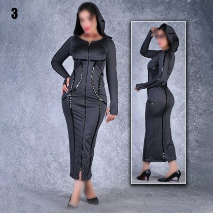 پیراهن مانتویی نواری فینگر دار زنانه 66865