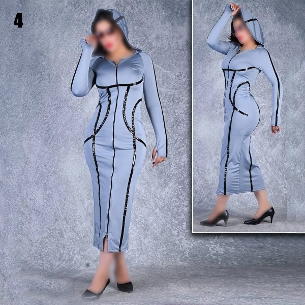پیراهن مانتویی نواری فینگر دار زنانه 66865