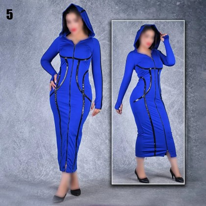 پیراهن مانتویی نواری فینگر دار زنانه 66865