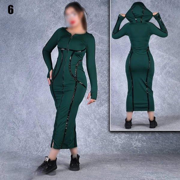 پیراهن مانتویی نواری فینگر دار زنانه 66865