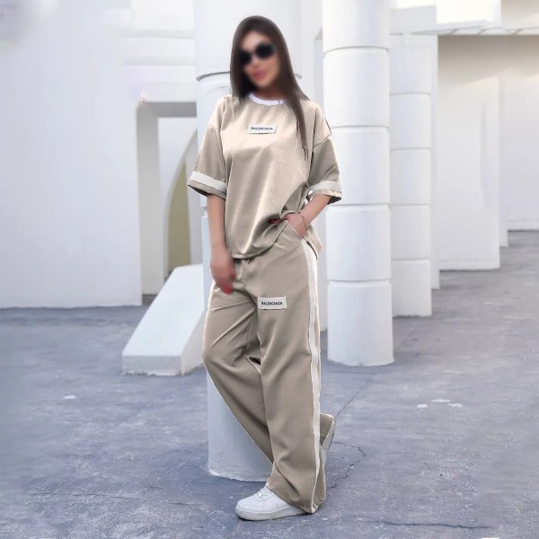 ست تیشرت شلوار بگ زنانه مدل آنیسا ( کاتالون )