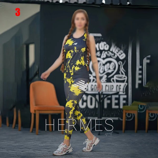 ست تاپ و لگ طرح دار زنانه هرمس 2570