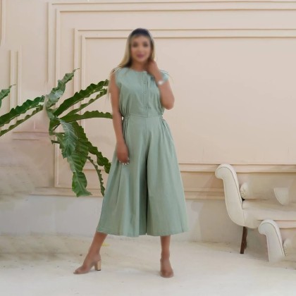 سرهمی شلواری لنین زنانه 40419
