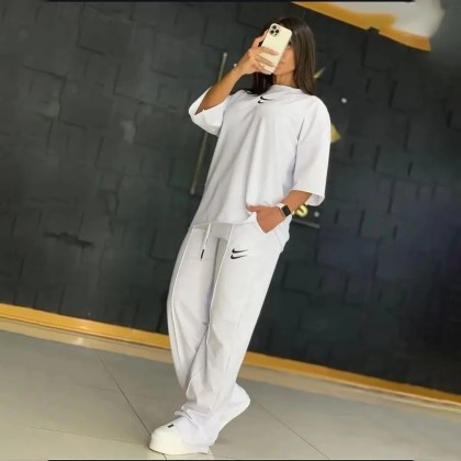 ست دونایک تیشرت و شلوار زنانه 40420
