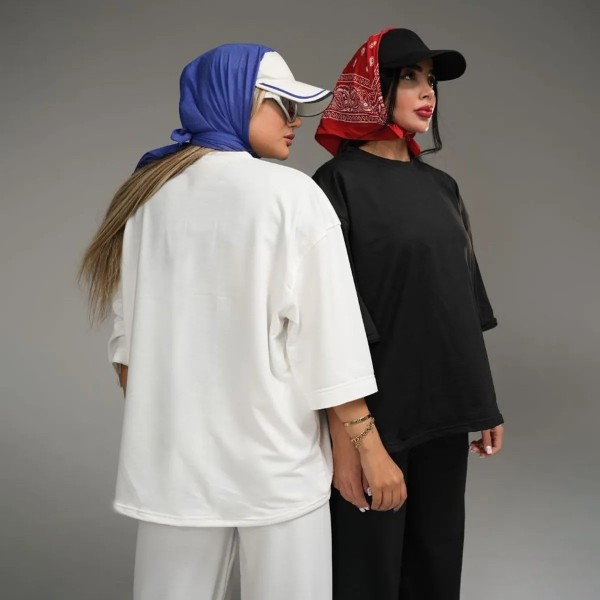 ست تیشرت و شلوار بگ زنانه 40428
