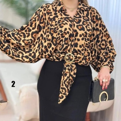 شومیز پلنگی سه بعدی زنانه R060