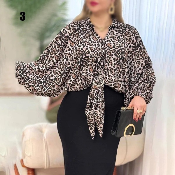 شومیز پلنگی سه بعدی زنانه R060