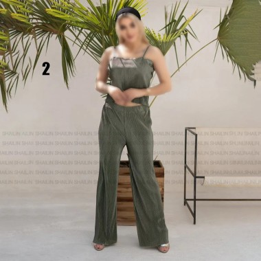 تاپ و شلوار دمپا گشاد پلیله زنانه مدل شایلین 2