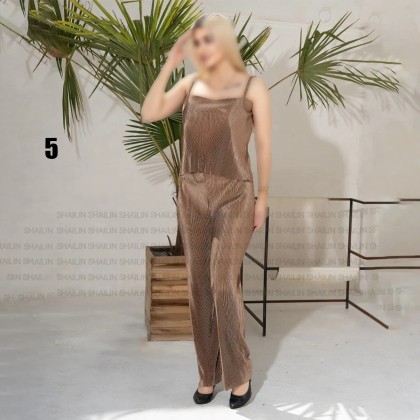 تاپ و شلوار دمپا گشاد پلیله زنانه مدل شایلین