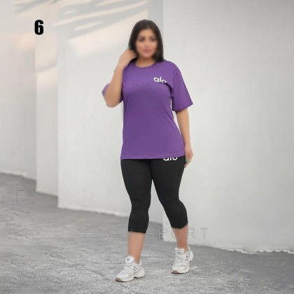 ست تیشرت شلوارک  alo سایز بزرگ زنانه 4031