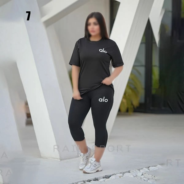 ست تیشرت شلوارک  alo سایز بزرگ زنانه 4031