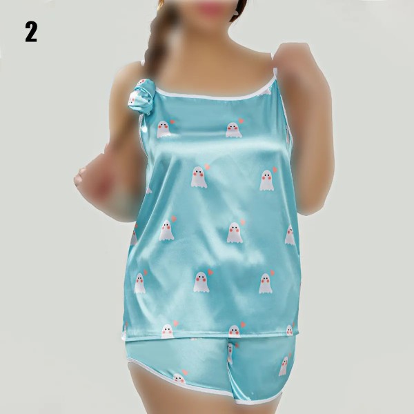 لباس خواب سه تیکه تاپ شورتک اسکرانچی زنانه 200111