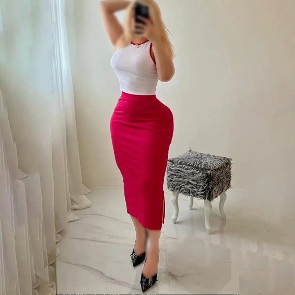 ست کراپ دامن چاکدار زنانه مدل ولنتینو