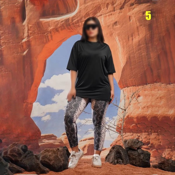 ست تیشرت شلوار سایزبزرگ زنانه 24655