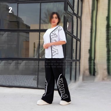 تیشرت شلوار دمپا گشاد زنانه 90635 2