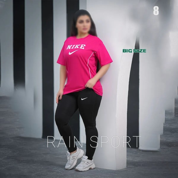ست تیشرت شلوار سایز بزرگ زنانه 4051