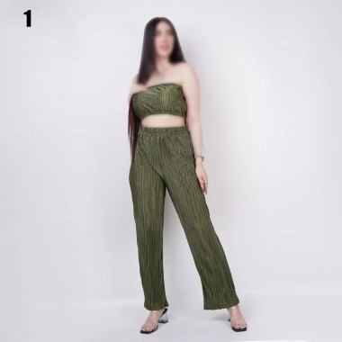 ست نیمتنه شلوار پلیسه زنانه 40477