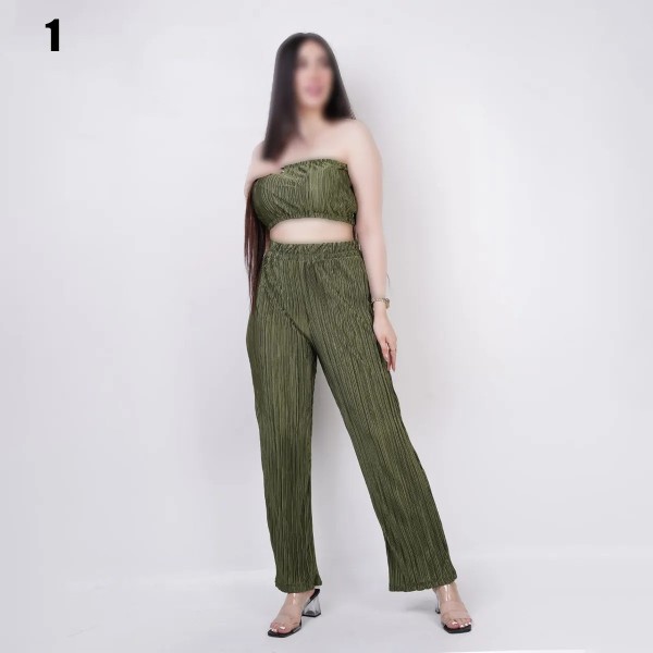 ست نیمتنه شلوار پلیسه زنانه 40477
