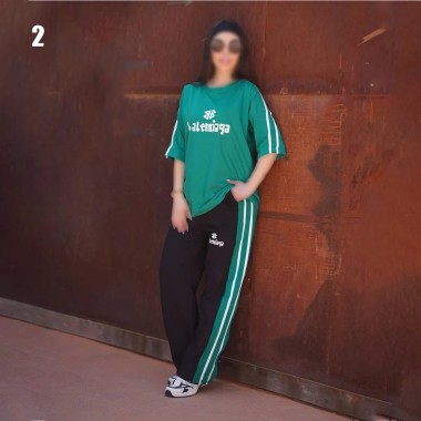 ست تیشرت و شلوار اسلش زنانه 1900 2