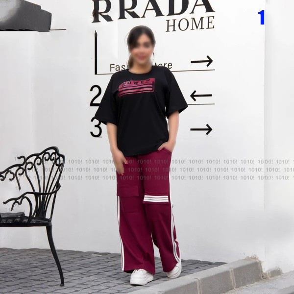 تیشرت شلوار کارگو زنانه 90653