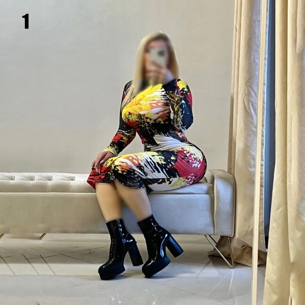 پیراهن بلند چاپی زنانه 20220