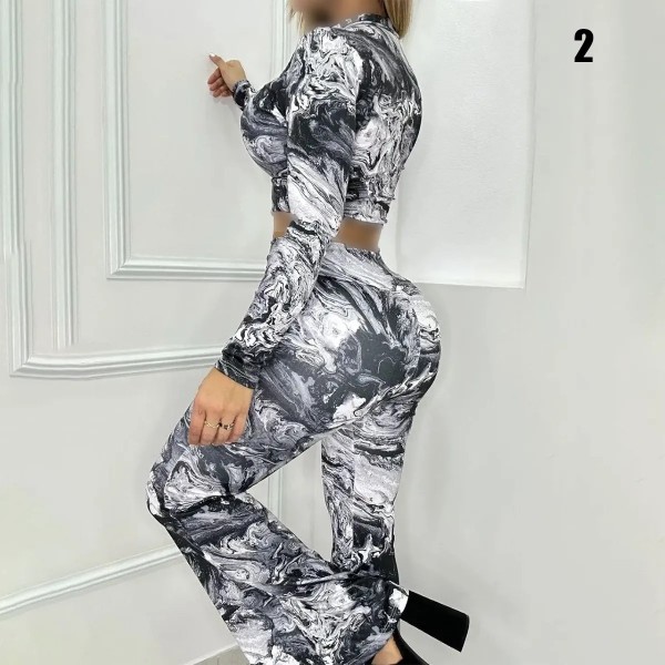 نیم تنه با شلوار چاپی زنانه R047