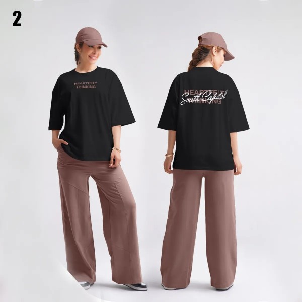تیشرت و شلوار آستین سه ربع زنانه 100793