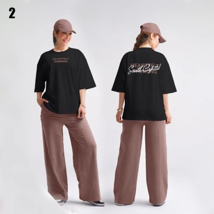 تیشرت و شلوار آستین سه ربع زنانه 100793
