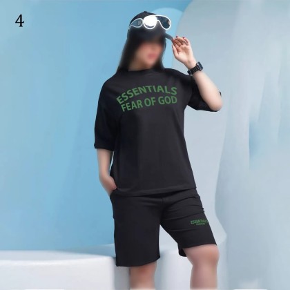 تیشرت شلوارک زنانه ورزشی مخمل پفکی 749P