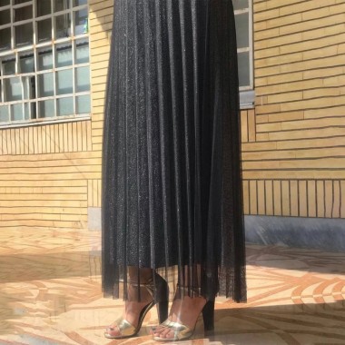 دامن پلیسه تور لمه زنانه 40495 2