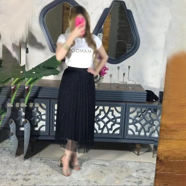 دامن پلیسه تور لمه زنانه 40495