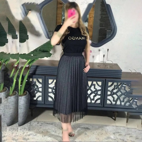 دامن پلیسه تور لمه زنانه 40495