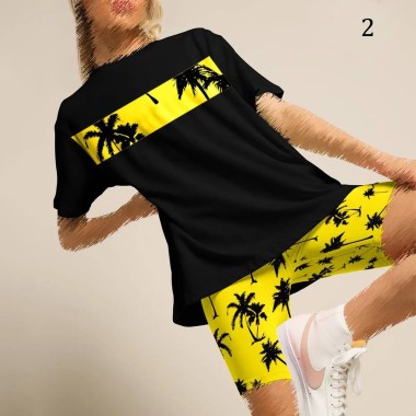 ست بلوز شلوارک Palm tree زنانه 2596 2