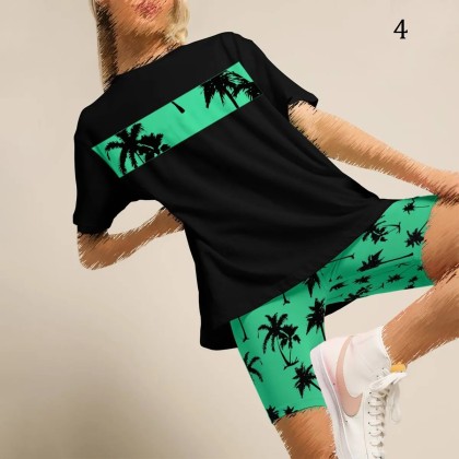 ست بلوز شلوارک Palm tree زنانه 2596