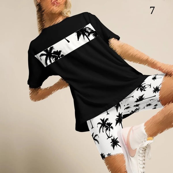 ست بلوز شلوارک Palm tree زنانه 2596