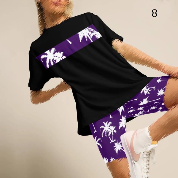 ست بلوز شلوارک Palm tree زنانه 2596